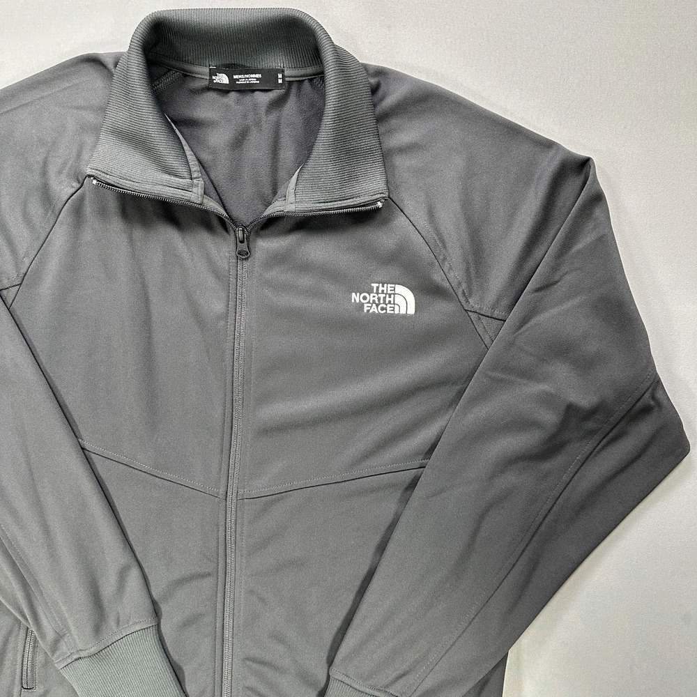 The North Face Men's Medium Full Zip Track Jacket Gray Mock Neck Performance Ath